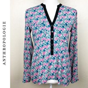 Anthropologie Vanessa Virginia honore tiger top